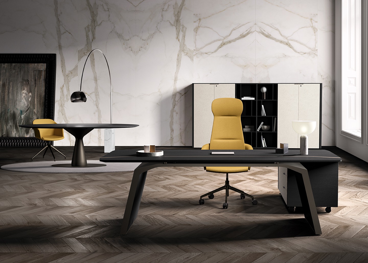 Mobilier de bureau ergonomique haut de gamme Bralco installé dans des bureaux à Genève